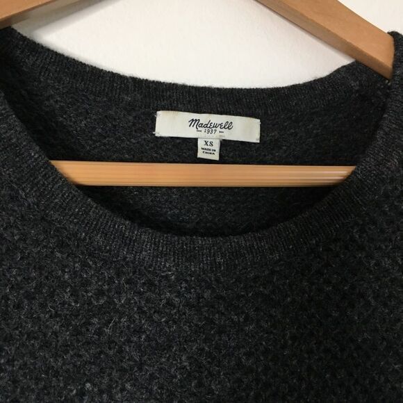 Madewell 100% Merino Wool Walkway Sweater Dress Black‎ Long Sleeve Size XS - Picture 5 of 7